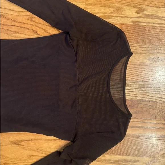 Black Sheer Long Sleeve Bodysuit - Picture 4 of 8